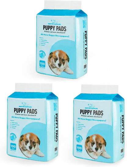 Best Pet Supplies Puppy Pads (22.5 x 22 Inches) - Disposable, Dog Training Potty, Super Absorbent Baby Blue Puppy Pee Pads for Dogs (300 Count)
