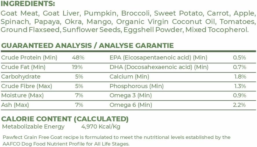 Nature's Kitchen Freeze Dried Dog Food, Goat | Complete and Balanced Meal | All-Natural | Grain Free | Healthy Topper | High Protein | Single Source of Protein (8.82oz)