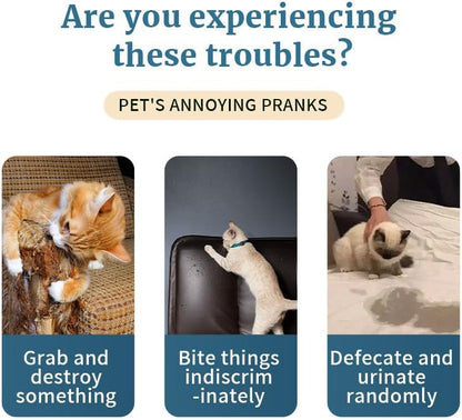 Cat deterrent spray Natural green lemon flavor Non-toxic anti scratch formula for cat and dog,Safe indoor and outdoor repellent for furniture,Blanket and plants Effective pet training assistance 100ml