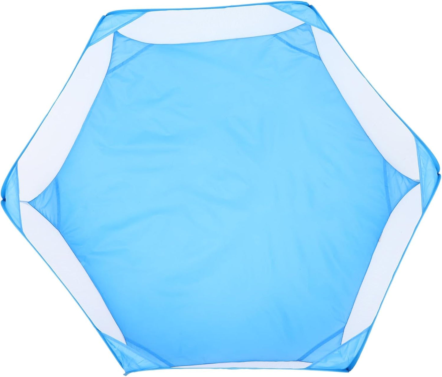 Foldable Hexagonal Pet Playpen Safety Fence with Polyester Mesh, Small Pets Exercise Pen for Indoor Outdoor Use, Portable Puppy and Kitten Pen in Blue