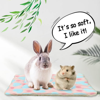 4 Pieces Guinea Pig Bunny Comfortable Bed Mats Pads, Rabbit Warm Soft Bed, Hamster Bedding Pad Mats for Small Animals Chinchilla Hedgehog Baby Cats (7.9"x5.9", 2.Cobblestones Pattern)