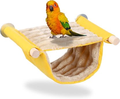 Bird Hammock,Bird Bed for Cage, Winter Warm Bird Nest Bed, Parrot Hanging Hammock Snuggle Hut, Double Layer Cage Perch for Parakeet Budgies Cockatiels Lovebird Finch Hamster Chinchilla
