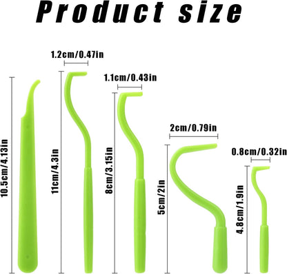 BOXOB 5pcs Tick Remover Tool Kit, 4 Sizes Safe & Easy Remover Tools Plastic Painless Tick Puller Twister Tweezers for Humans Dogs Cats Horses (Green)
