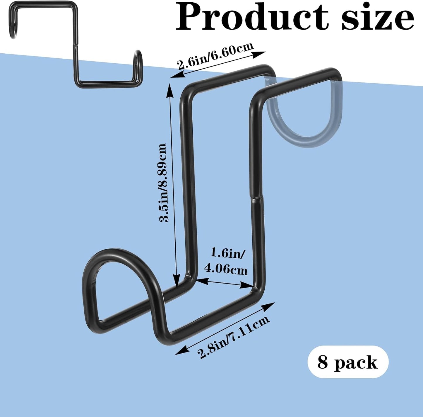 8 Pcs 4 Inch Heavy Duty Metal Tack Hook Over Rail Bridle Hooks & Horse Water Bucket Hooks Hangers for Stable, Fence, Garage, Cloakroom