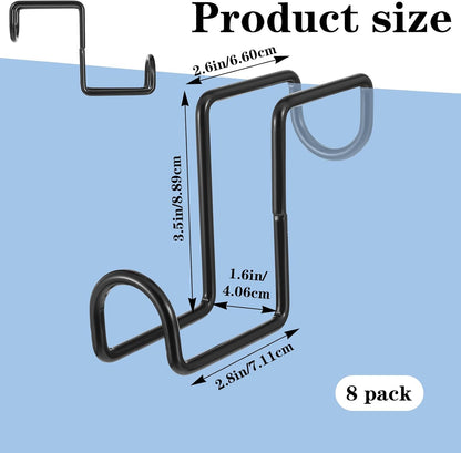 8 Pcs 4 Inch Heavy Duty Metal Tack Hook Over Rail Bridle Hooks & Horse Water Bucket Hooks Hangers for Stable, Fence, Garage, Cloakroom
