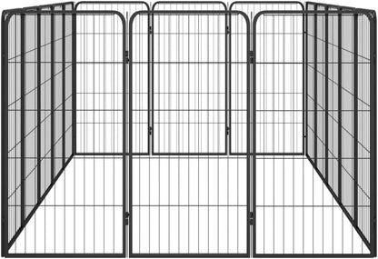 LUMILAND Sturdy 16-Panel Dog Playpen for Safe Outdoor Play, Adjustable Size, Powder-Coated Steel, Black