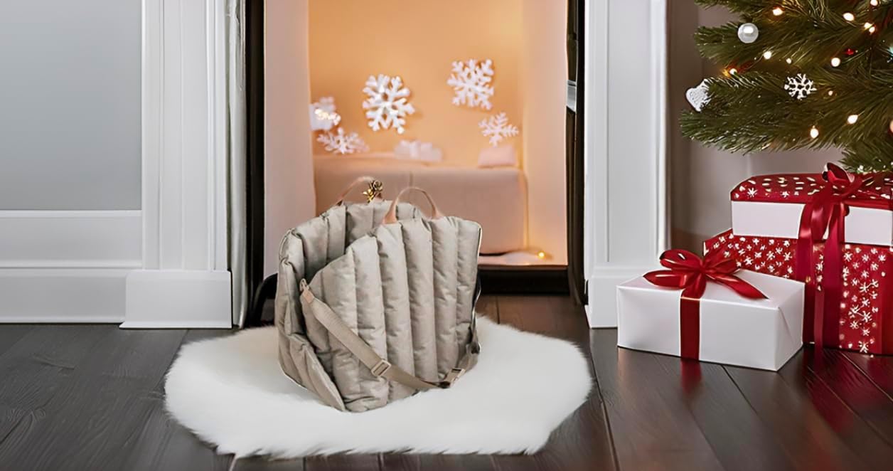 Dog Car Seat Cat Carrier Booster Seat on Car Armrest Travel Bags for Cats Dogs with Easy Carrying Strap Dog Travel Car Carrier, Dog Carry on Bag, pet Portable Bed (Beige, Large)