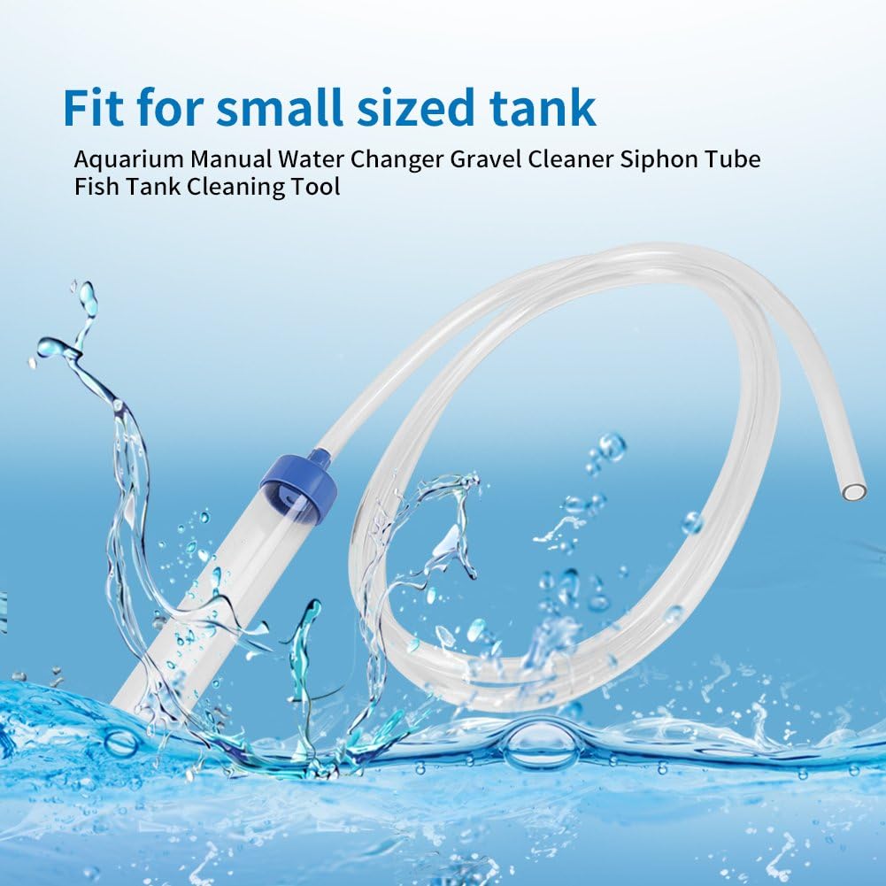 Mumusuki Hand Pump Aquarium Gravel Cleaner & Water Changer - 150cm Siphon Tube for Fish Tank Cleaning, Waste Remover for Small Tanks up to 30L (8 Gal)