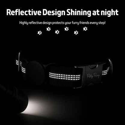 AirTag Holder Dog Collar for Large Medium Dogs, Adjustable Nylon Dog Training Collar with Quick Release Buckle, Reflective Heavy Duty Tactical Dog Collar with Handle (Army Green M)