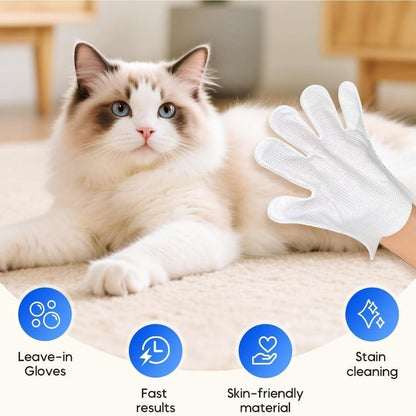 12 PCS Rinse Free Dog Shampoo Mitts, Waterless Dog Shampoo Mitts, Hypoallergenic Pet Bath Wipes Perfect for Dogs, Suitable for Daily Care and Travel