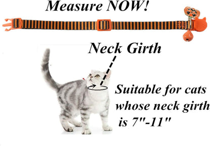 BoomBone Fall Cat Collar with Bell and Pumpkin Charm