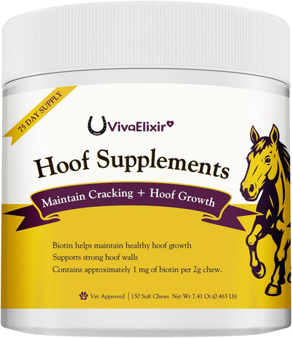 Hoof Supplements for Horses, Horse Supplies, Strengthener with MSM, Horse Health - Supports Strong Hooves and Optimal Growth，Keep Hoof Healthy-150 Chews