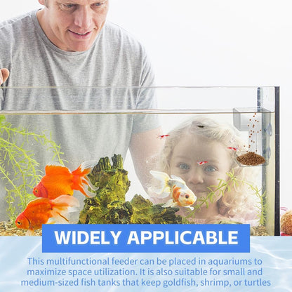 2pcs Fish Tank Feeding Tray with Suction Cup Acrylic Feeding Tube Fish Food Holder Automatic Fishing Feeder Aquarium Tank Divider Supplies Breeder Box for Aquarium (Color:Clear)