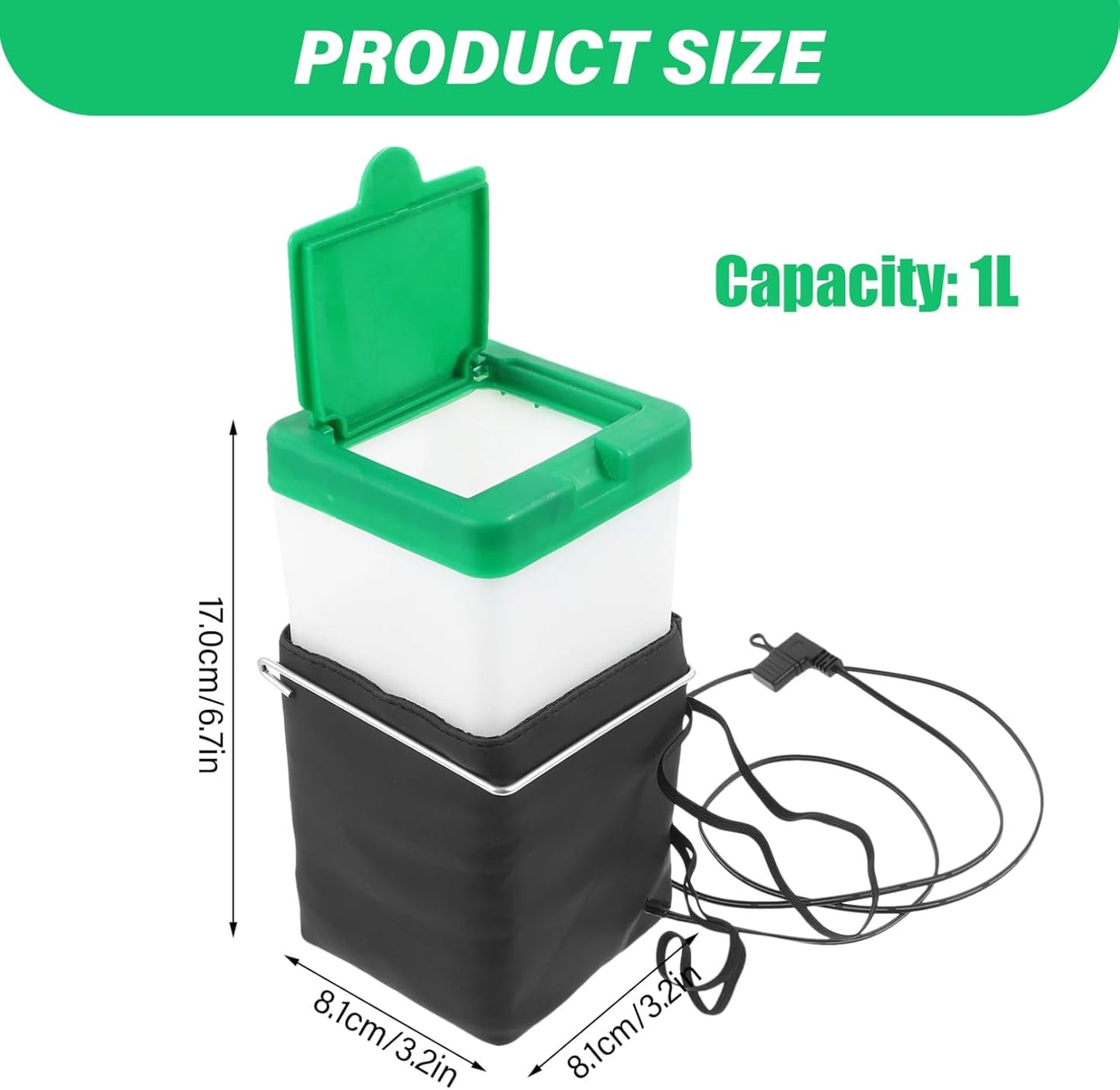 1Set Heated Rabbit Water Bottle 1L No Drip Heated Water Bottle for Rabbits USB Powered for Hamster Guinea Pigs BirdsHeated for Rabbits