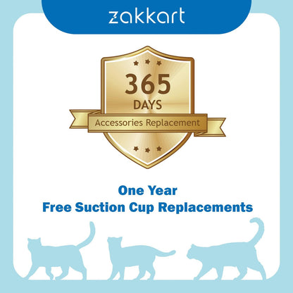 Zakkart Foldable Cat Hammock for Window - Cordless, Embeded Machine Washable Bed, Robust Metal Frame - Cat Window Perch for Large Cats and Kittens (Gray Bolster Bed, Large)