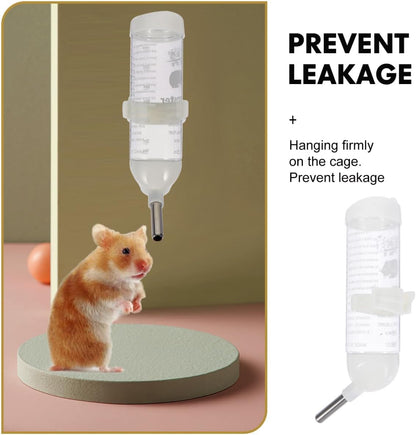 Totority Small Pet Water Bottles 4pcs 125ml Leakproof Roller Ball Drinkers for Hamsters and Puppies, Easy to Clean Nozzle, Secure Fixation, Ideal for Cages and Travel, Perfect for Small Pets