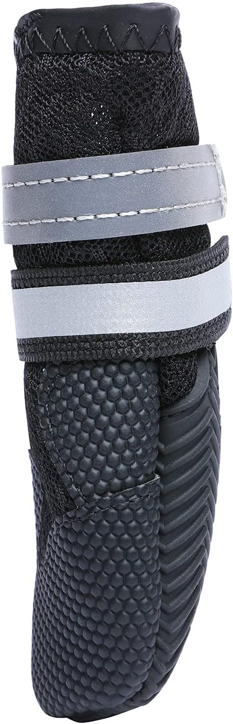 Dimicoo Breathable Dog Boots for Medium Large Dogs,Non-Slip Dog Shoes for Winter Snow and Summer Hot Pavement,Lightweight Paw Protector Dog Booties for Outdoor Walking Indoor Hardwood Floors