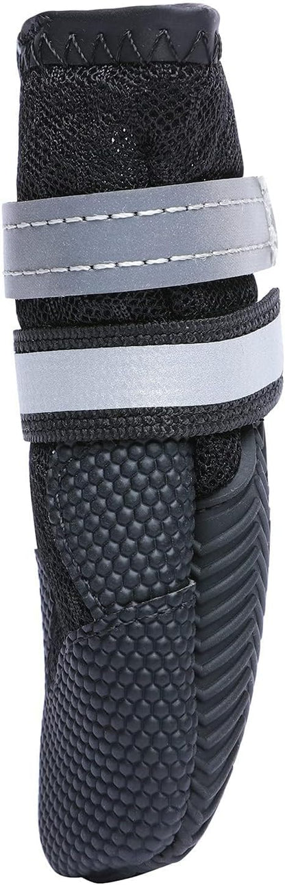 Dimicoo Breathable Dog Boots for Medium Large Dogs,Non-Slip Dog Shoes for Winter Snow and Summer Hot Pavement,Lightweight Paw Protector Dog Booties for Outdoor Walking Indoor Hardwood Floors