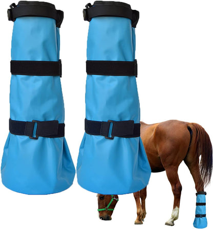 yeezo A Pair Hoof Soaker Boot Equine Soaking Boot Horse Soak Bag Draft Soaker Sack Horse Foot Wrapped Hooves Care Bags Easy Use Icing Treatment Bucket