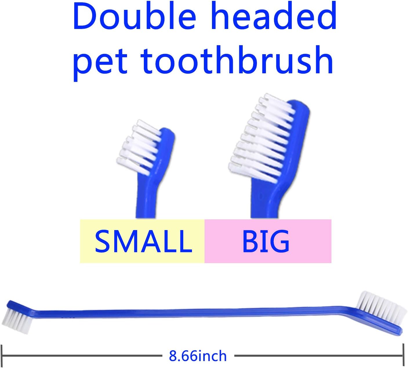 Newday Dog Toothbrush Set of 8 - Dual Headed, Dental Hygiene Convenient Soft Toothbrush to Clean pet Teeth, Dog Tooth Brushes for Small to Large Dogs, Cats, and Most Pets, Teeth Brush in Bulk