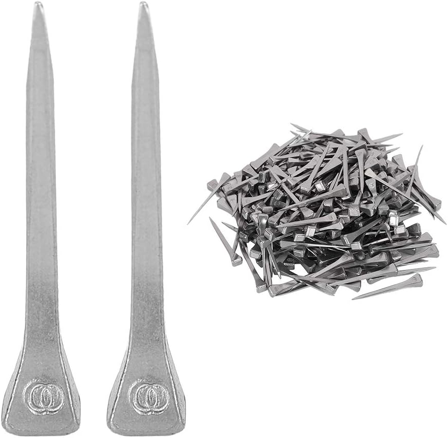 E4 Horseshoe Nails, Steel Horse Hoof Nails, High Tensile Strength Horseshoe Tool Accessories with Proper Rigidity, 250Pcs 4.8CM Horseshoe Nails for Nail Palm Horse Care and Mainten