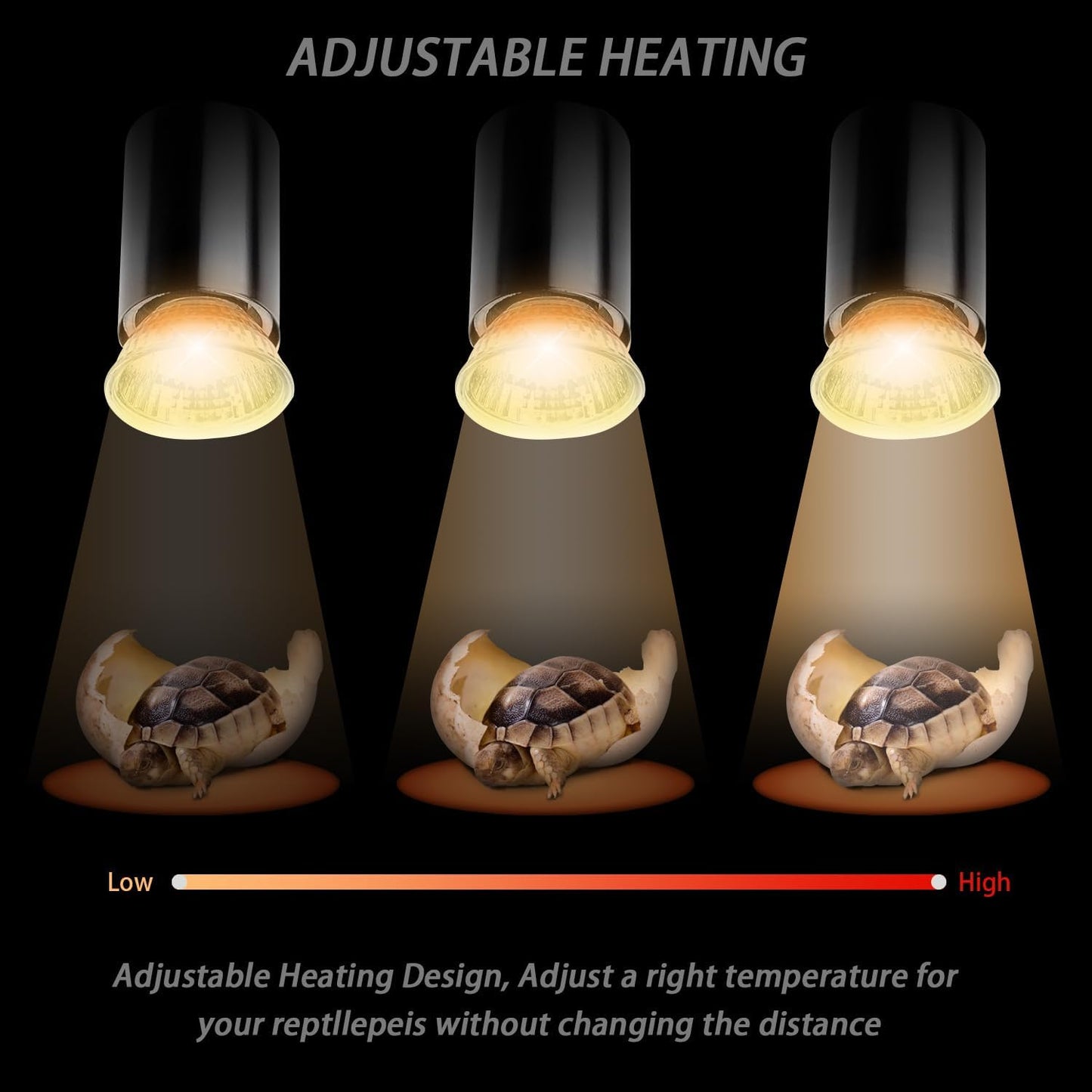 2-Pack 75W UVA Bulbs, Light Turtle Heat Lamp for Reptiles and Amphibian Tanks, Terrariums and Cages, Fit E26 Heat Reptile Lamp,Works with Various Lamp Fixtures,for Lizards, Snakes, Turtles