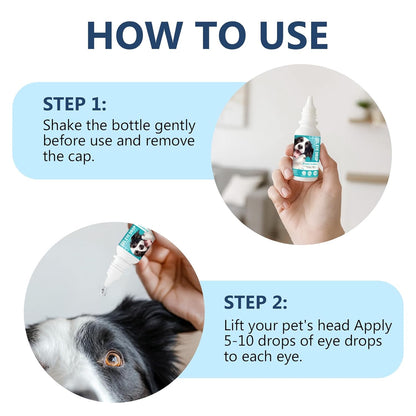 Cataract Drops for Dogs,Pet Gel Eye Drops for Dogs,Long Lasting Hydration, for Dry Eyes, Allergy Symptoms (2x10mL)