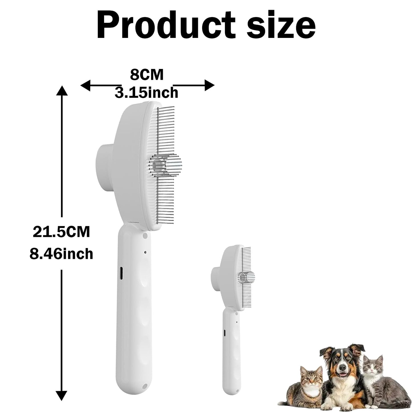 Beauty Steam Brush, Pet Spray Brush for Cats and Dogs, Suitable for Long-haired and Short-haired Pets, Massaging and Grooming Steam Dog Brush, Cat Grooming Tool with Leave-in Serum