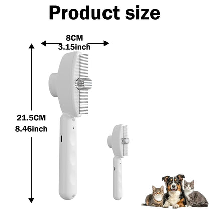 Beauty Steam Brush, Pet Spray Brush for Cats and Dogs, Suitable for Long-haired and Short-haired Pets, Massaging and Grooming Steam Dog Brush, Cat Grooming Tool with Leave-in Serum