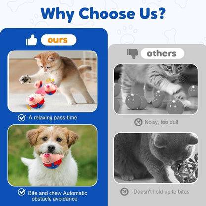 Interactive Dog Toy, Lively Moving pet Plush Toy, 2026 Upgraded Rechargeable Dog Ball Toy with Recording Function, Washable Plush Cartoon Piglet (1 PCS)
