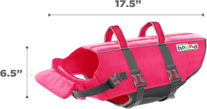 Outward Hound Granby Splash Dog Life Jacket, High-Buoyancy Dog Life Vest for Swimming, Boating, and Water Safety, Large, Pink