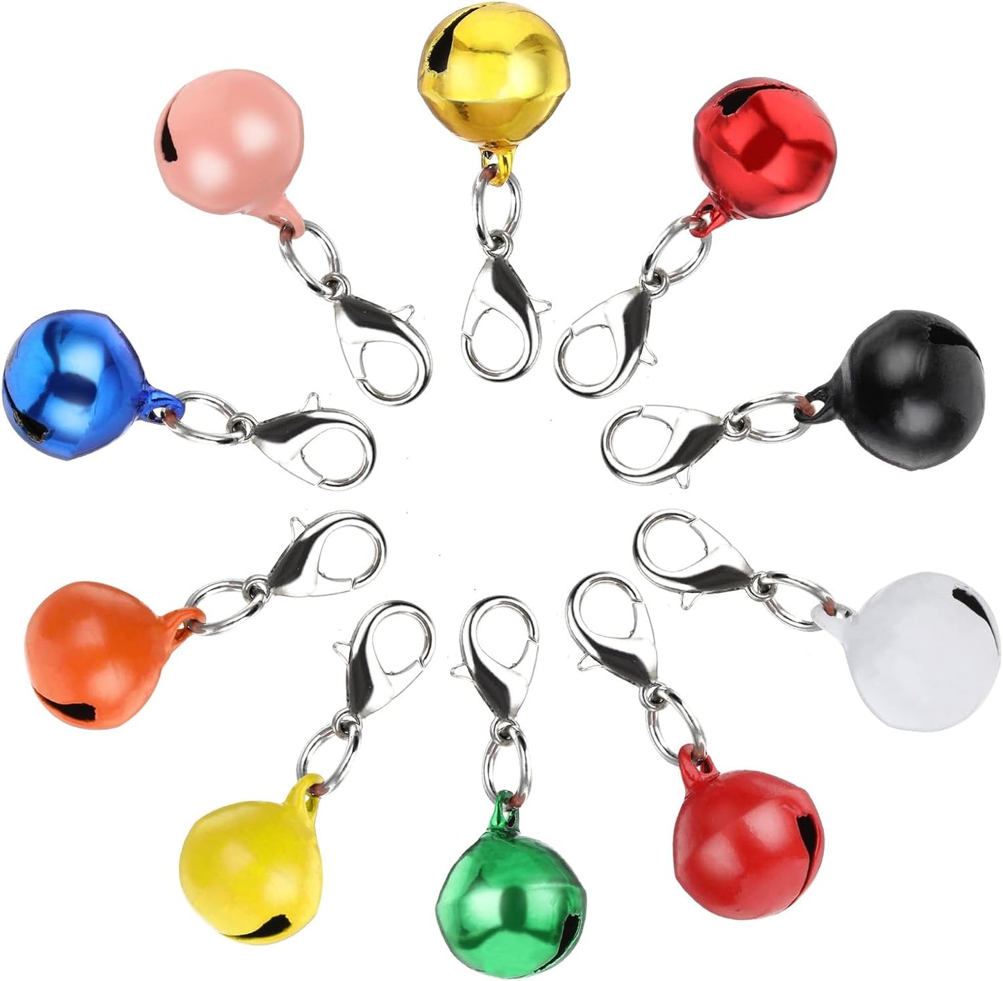 10PCS Extra Loud Cat & Dog Bells, Small Pet Collar Bell Made of Sturdy Metal, Bells for Dog Training to Go Outside, Pet Tracker, Color Pets Bell Gifts Doggy Cat Collar Charms (10 Color)