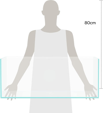 LANDEN 90S 39 Gallon Shallow Tank Rimless Low Iron Tank 35.4" L × 19.7" W × 14.2" H (90cm x 50cm x 36cm); 10mm Thickness Aquascape Fish Tank, Black Leveling Mat Included