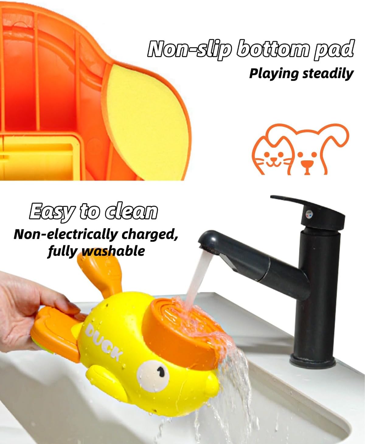 Cat Puzzle Treat Dispenser, Puzzle Feeder Dog Treat Dispenser Toy, Duck Pet Feeder, Slow Feeder Dog Bowls, 3 Sizes of Lids, Duck Treat Dispenser, IQ Training and Exercise for Cats and Dogs
