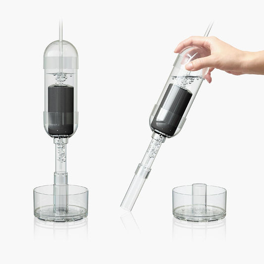 Aquarium Cleaner 2in1 - Large V2 (Water Depth 13.8–23.6 in) | Substrate Surface Debris Vacuum | Air-Lift Suction | Near-Zero Water Loss | Quiet 45–50 dB