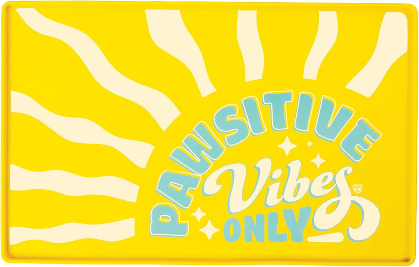 Pawsitve Vibes Pet Placemat, Pet Food Mat for Food and Water Bowls, Puppy Essentials Home Decor Placemats & Supplies