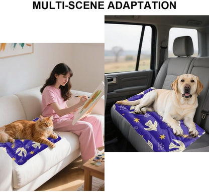 Royal Blue Dove Star Dog Bed Machine Washable Dog Cage Mats for Crates Crate Pad for Dogs Washable Puppy Bed Crate Non-Slip Pet Pet Mat Products Dogs Indoor Outdoor 24X18 Inch