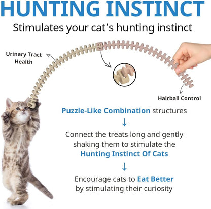 CATZZLE Cat Treats, Dental Chews for Indoor Cats, Cat Teeth Cleaning, Dental Care Snacks - Hairball Control (Salmon Flavor) (5 Sticks (Pack of 1))