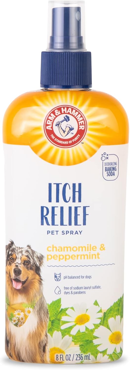 Arm & Hammer for Pets Itch Relief Spray for Dogs - Dog Itch Relief with Baking Soda Chamomile & Peppermint Scent - Professional Dog Skin Care - Anti Itch Spray for Dogs, Itchy Dog Skin Relief 8oz