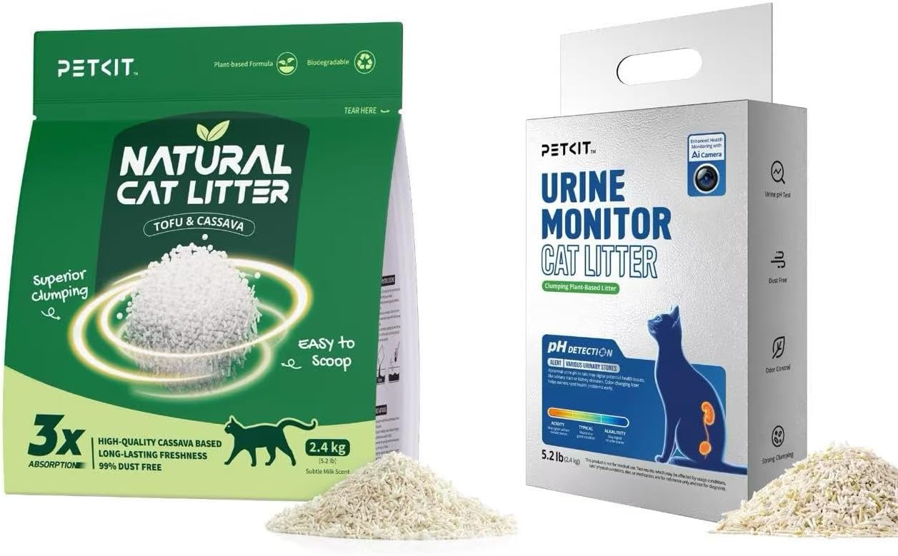 PETKIT 2025 New Urine Monitor Litter 1 Bag & Plant Tofu Mixed Cat Litter 1 Bag