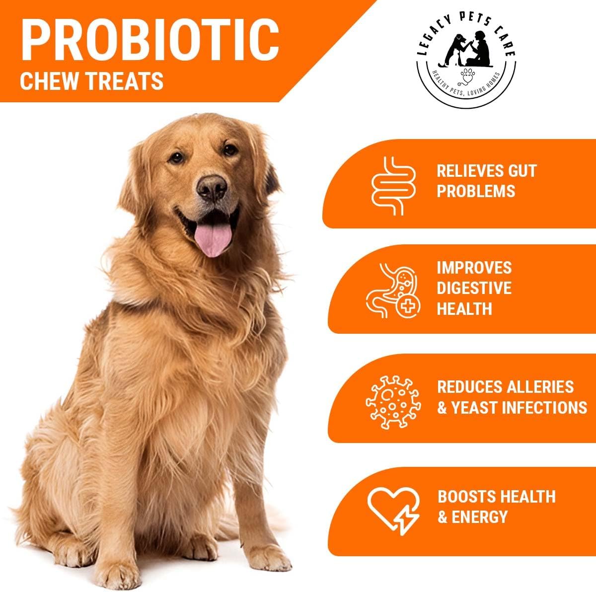 Probiotics for Dogs Soft Chews, 120 Count – Complete Gut Care for Digestive & Immune Support | Probiotics for Digestive Health | Pet Probiotics 9 oz Jar - Probiotic for Dogs