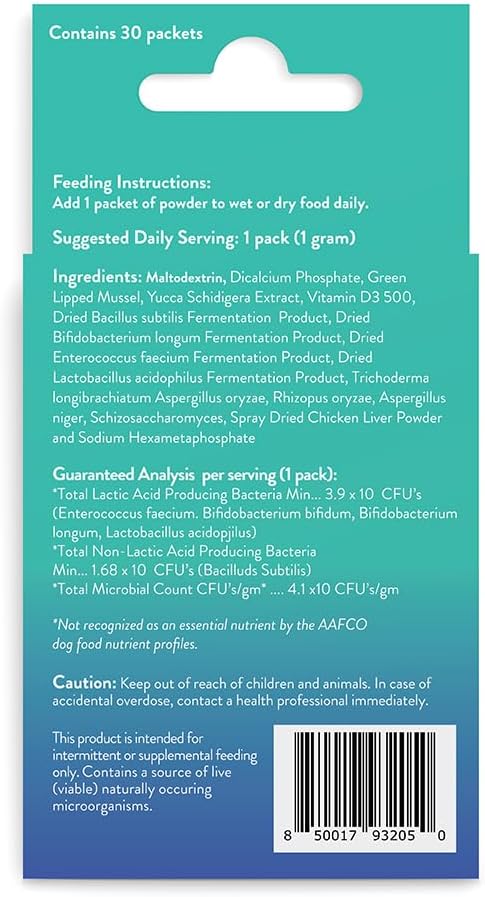 Dental Powder for Dogs Teeth Care, Complete Oral Care for Sm Dogs, Probiotic Food Topper for Extreme Bad Dog Breath (Sm Dog (Under 40 lbs))