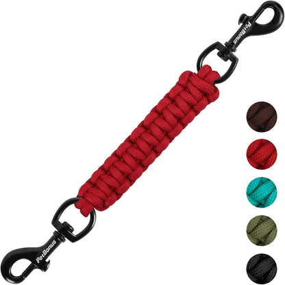PetBonus Heavy Duty Tactical Dog Leash, 5 FT Bungee Shock Absorption Leash and Dog Collar Safety Clip