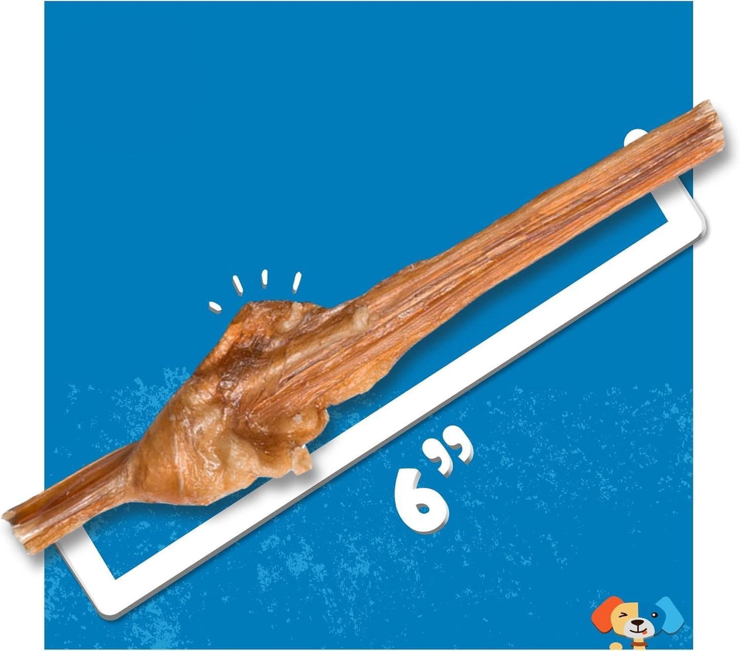 Jack&Pup 6 Inch Bladder Bully Sticks for Small Dogs (5 Pack) Single Ingredient Dog Treats, Puppy Chew Sticks