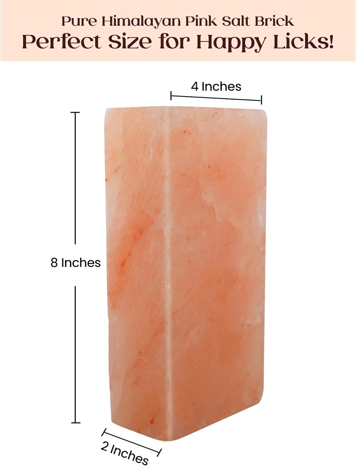 POHS Himalayan Animal Salt Lick, 8x4x2 Natural Mineral Salt Block, Pack of 1, 5.5 lbs