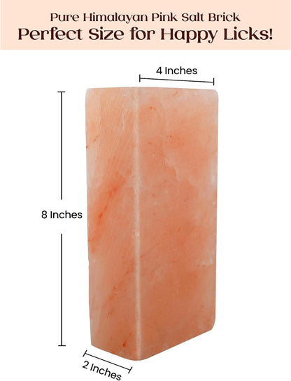 POHS Himalayan Animal Salt Lick, 8x4x2 Natural Mineral Salt Block, Pack of 1, 5.5 lbs