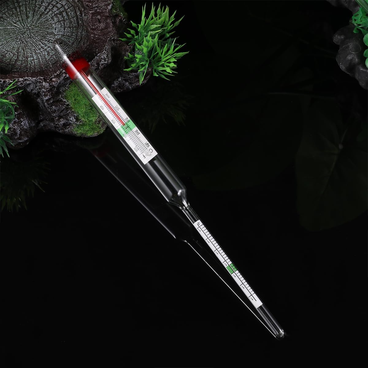 balacoo Glass Aquarium Hydrometer - 4 Pcs Fish Tank Hydrometer with Thermometer, Aquarium Glass Fish Tank Float Hydrometer(20 cm)