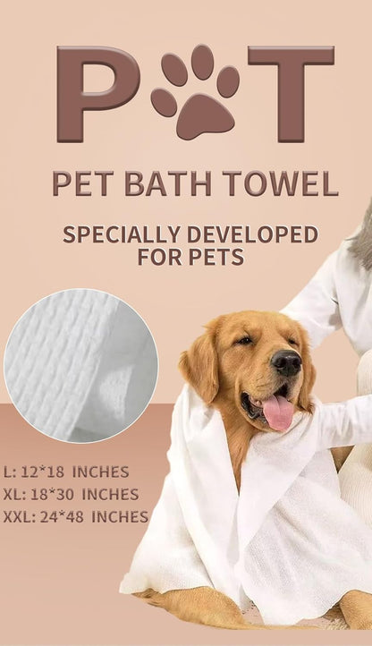 Toner Depot XL Pet Grooming Bath Wipes, Huge Rinse-Free Towels for Cleaning and Deodorizing Plant-Based Hypoallergenic Wipes for Dogs and Cats, 3 Pack (XXL 24x48)