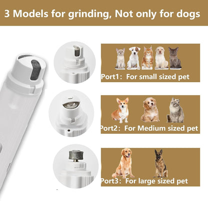 Dog Nail Clippers with LED Lights Low Noise Dog Nail Grinder with 3 Grinding Port for Large Medium Small Cats Dogs Pet Nail Trimmer Cutters Rechargeable Cat Nail Clippers