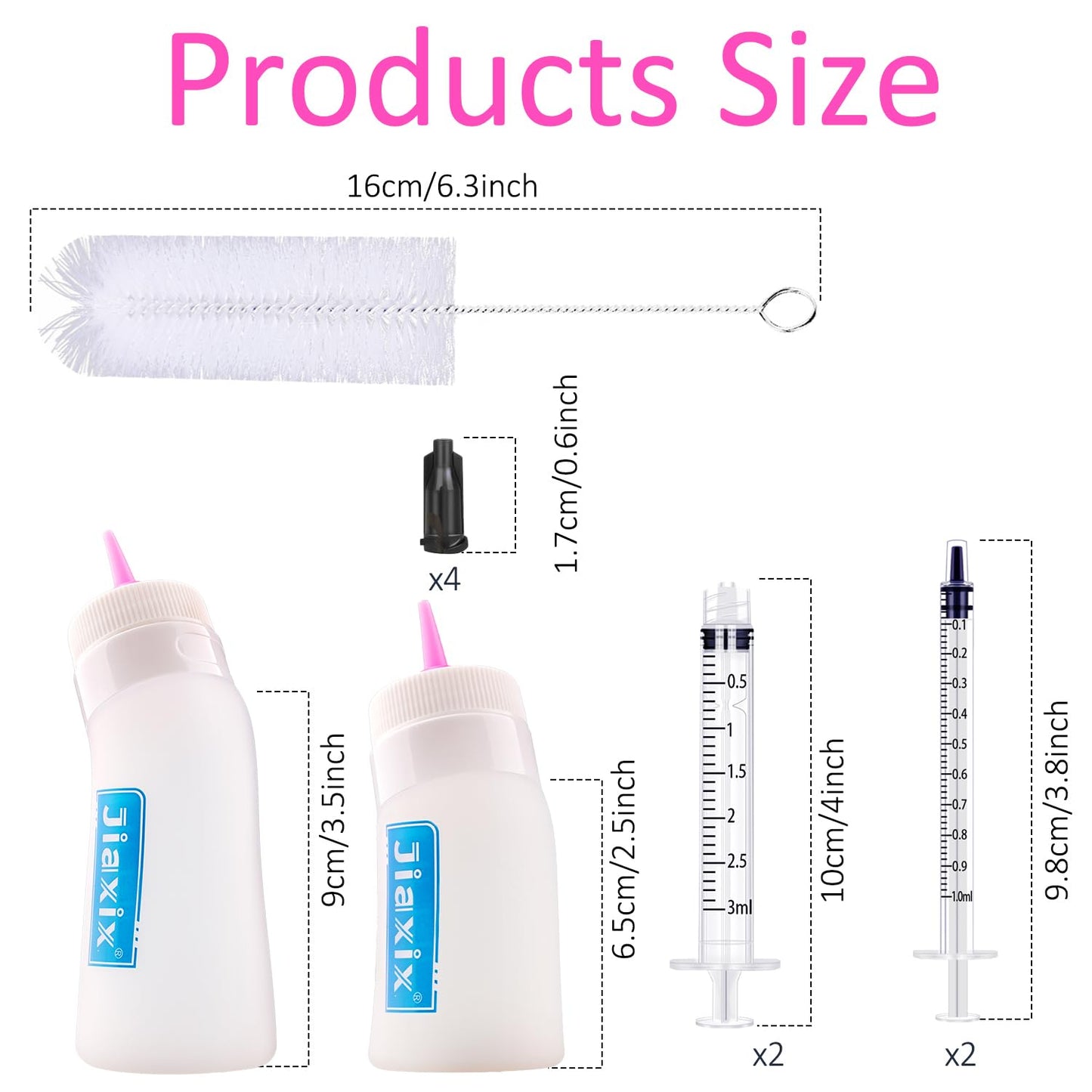 Puppy Bottles for Nursing,Puppys Bottles for Nursing Newborn Puppy,Syringe for Feeding Cat Bottle for Kittens,New Upgrade Kitten Silicone Newborn Supplies (Pink)